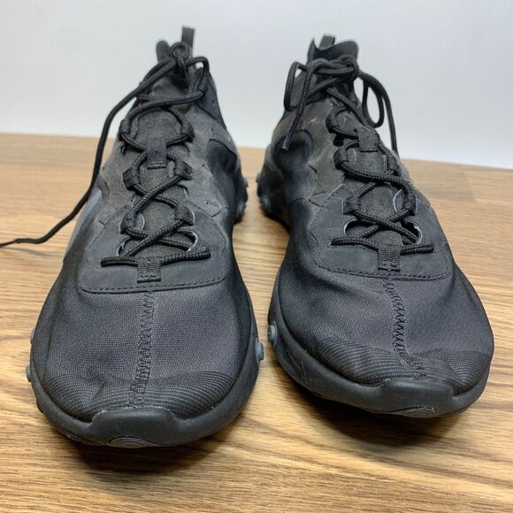 Nike React Element 55 Triple Black Mens Size 12 ? BQ616-008 - Picture 5 of 11
